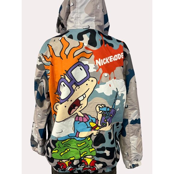 Members Only X Nickelodeon Men's Grey Camo Rugrats Windbreaker Sz M SKU 6026 - Picture 2 of 6